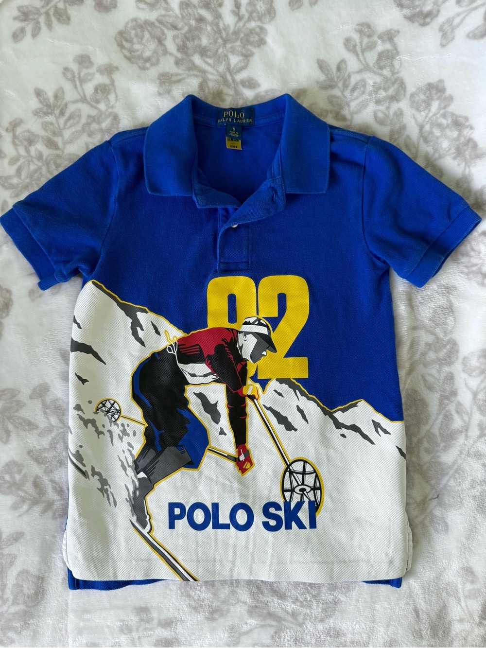 Polo Ralph Lauren Royal Blue Ski 92 Graphic Polo Shirt Boy 5y